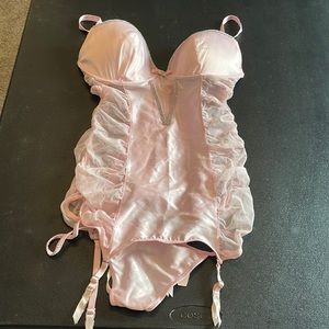 NWT pink rhinestone lingerie set